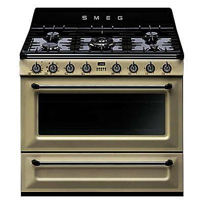 Smeg TR90 90cm Dual Fuel Victoria Range Cooker Cream